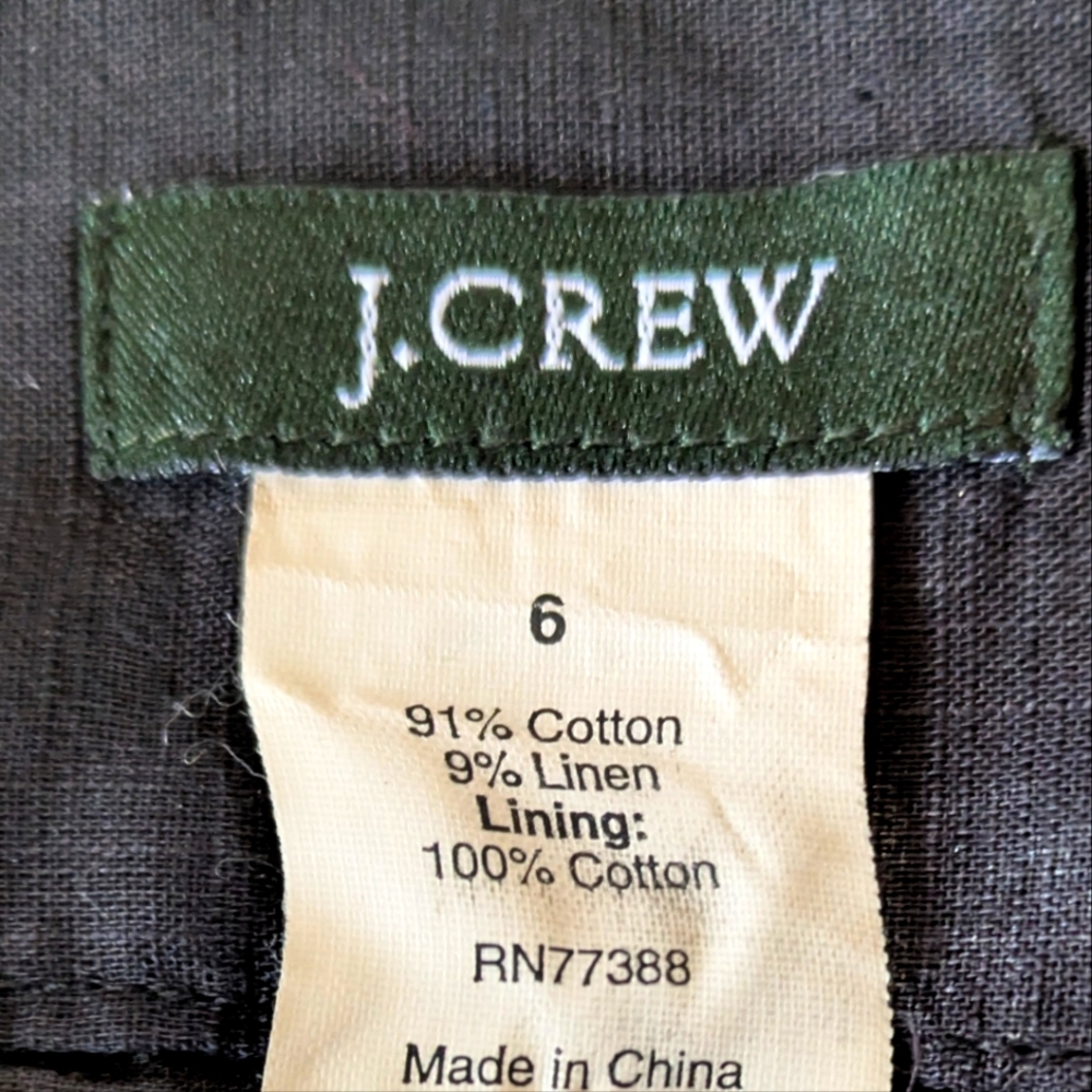 EUC....J. Crew Linen/Cotton  Lined Ruffled Hem Midi Skirt Size 6 - Picture 3 of 7